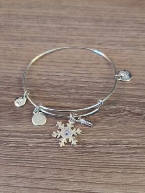 Pandora Silver Snowflake Charm Bangle Bracelet - 2022
